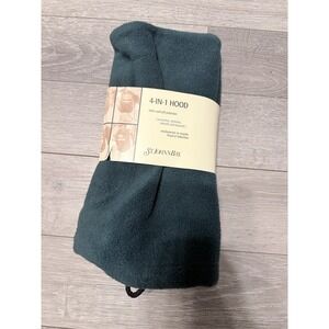 St. John's Bay 4-in-1 Hood Women OS Green Fleece Balaclava Neck Warmer‎